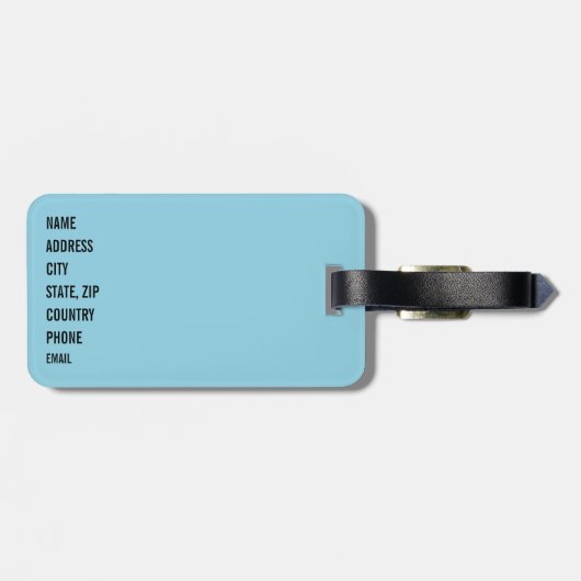 Blue Peace Sign Design Gepäckanhänger (Rückseite horizontal)