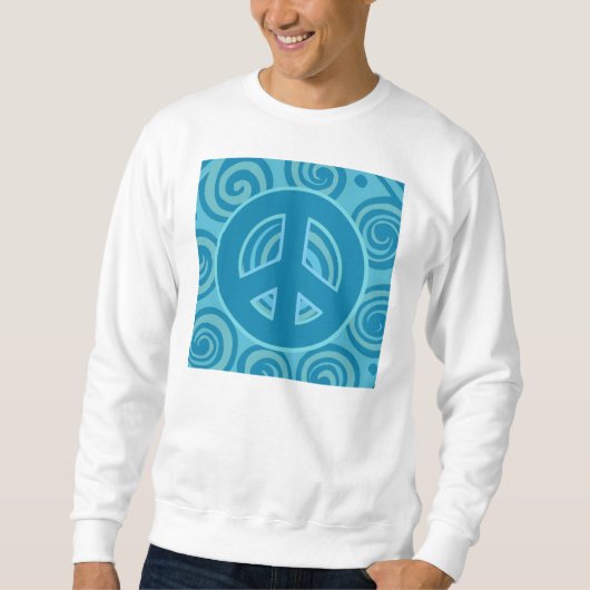 Blue Peace Sign Design Sweatshirt (Vorderseite)
