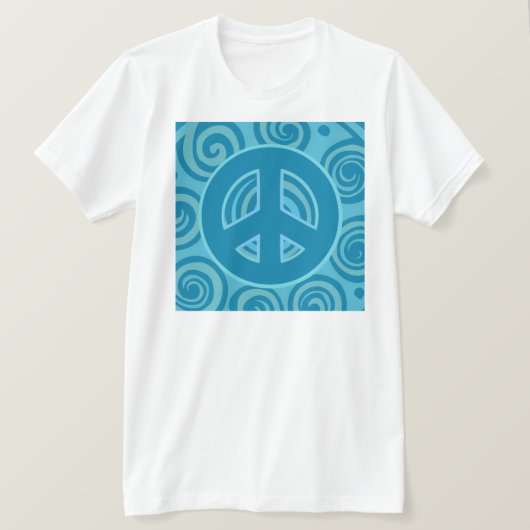 Blue Peace Sign Design T-Shirt (Design vorne)