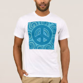 Blue Peace Sign Design T-Shirt (Vorderseite)