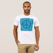 Blue Peace Sign Design T-Shirt (Vorne ganz)