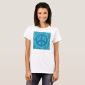 Blue Peace Sign Design T-Shirt (Vorne ganz)