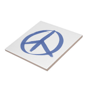 Blue Peace Sign Fliese