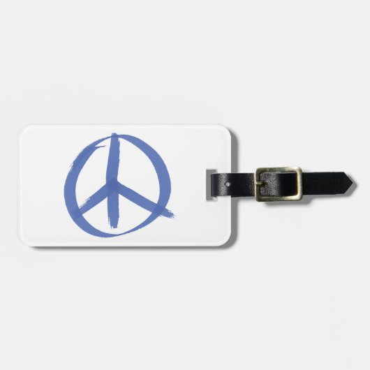 Blue Peace Sign Gepäckanhänger (Vorderseite horizontal)