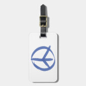 Blue Peace Sign Gepäckanhänger (Vorderseite vertikal)