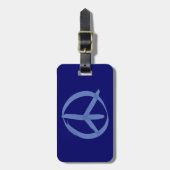 Blue Peace Sign Gepäckanhänger (Vorderseite vertikal)