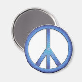 Blue Peace Sign Magnet (Vorderseite/Rückseite)