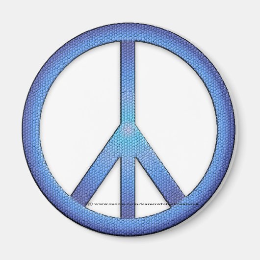 Blue Peace Sign Magnet (Vorne)