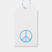 Blue Peace Sign Modern Retro Fun Geschenkanhänger (Vorderseite)