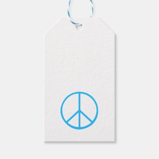 Blue Peace Sign Modern Retro Fun Geschenkanhänger (Vorderseite)