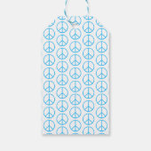 Blue Peace Sign Modern Retro Fun Geschenkanhänger (Rückseite)