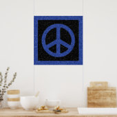 Blue Peace Sign Mosaik Poster (Küche)