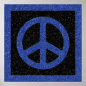 Blue Peace Sign Mosaik Poster (Vorne)