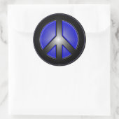 Blue Peace Sign Runder Aufkleber (Tasche)