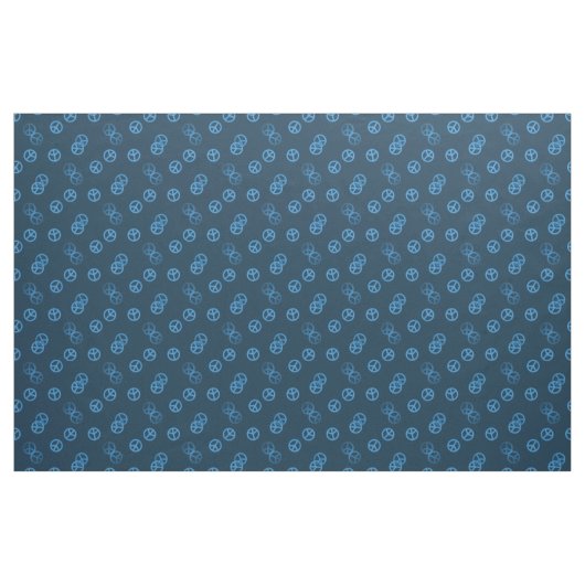 Blue Peace Sign Stoff (Fat Quarter (45,7 x 55,9 cm))