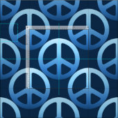 Blue Peace Sign Stoff (Kachel)