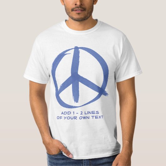 Blue Peace Sign T-Shirt (Vorderseite)