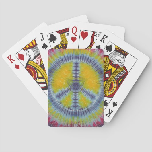 Blue Peace Sign Tie Dye Bicycle Playing Cards Spielkarten (Rückseite)