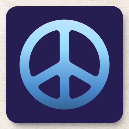 Blue Peace Sign Untersetzer (Vorderseite)