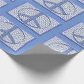 Blue Peace Signs Wrapping Paper Geschenkpapier (Ecke)