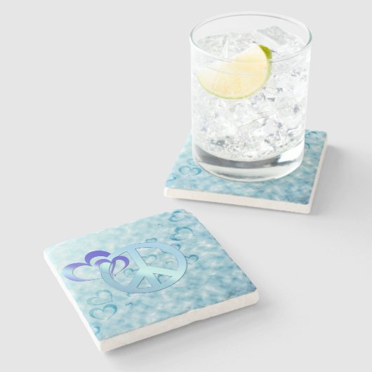 Blue Peace Steinuntersetzer (Seitenansicht)