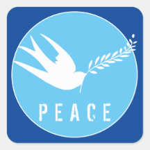 Blue Peace Symbol White Swallow Bird Olive Branch
