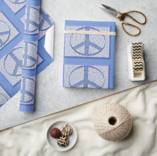 Blue Peace Zeichen Geschenkpapier