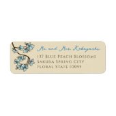 Blue Peach Blossom Blume Asiatische Hochzeitsadres (Vorne)