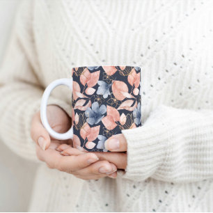 Blue, Peach & Gold Florals Kaffeetasse
