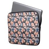 Blue, Peach & Gold Florals Laptopschutzhülle (Vorderseite Links)
