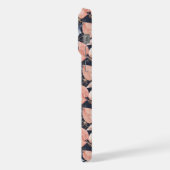 Blue, Peach & Gold Florals Stilvolle botanische Ku iPhone Hülle (Linke Seite)