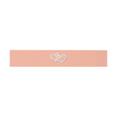 Blue, Peach Hearts Wedding Invitation Bly Band (Flach)