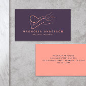 Blue Peach Modernes Minimalistisch Massage Therape Visitenkarte