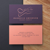 Blue Peach Modernes Minimalistisch Massage Therape Visitenkarte