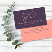 Blue Peach Modernes Minimalistisch Massage Therape Visitenkarte