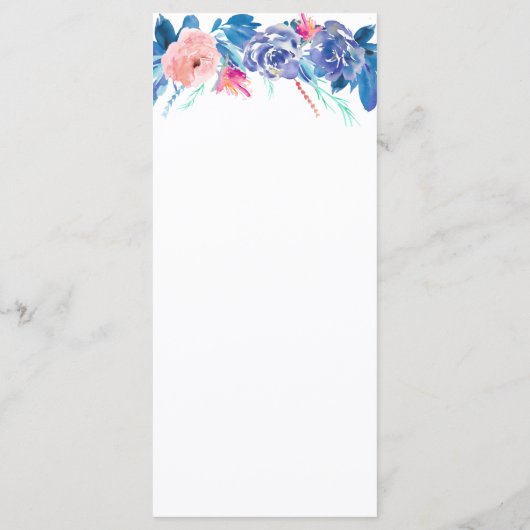 Blue Peach Rose Bouquet Wedding Program Programm (Rückseite)