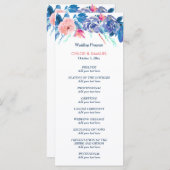 Blue Peach Rose Bouquet Wedding Program Programm (Vorne/Hinten)