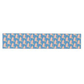 Blue Peaches Pattern Blue Table Runner Mittelgroßer Tischläufer (Horizontal)
