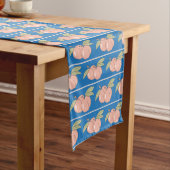 Blue Peaches Pattern Blue Table Runner Mittelgroßer Tischläufer (Beispiel)