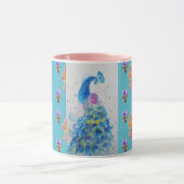 Blue Peacock Aqua Rose Tasse (Zentrum)