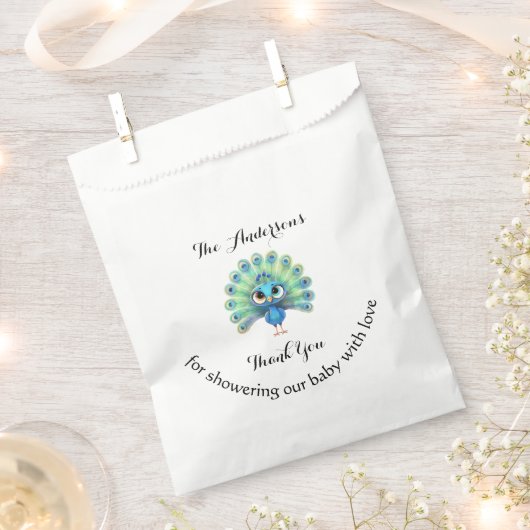 Blue Peacock Baby Dusche Fevor Bag Geschenktütchen (Ausgeschnitten)