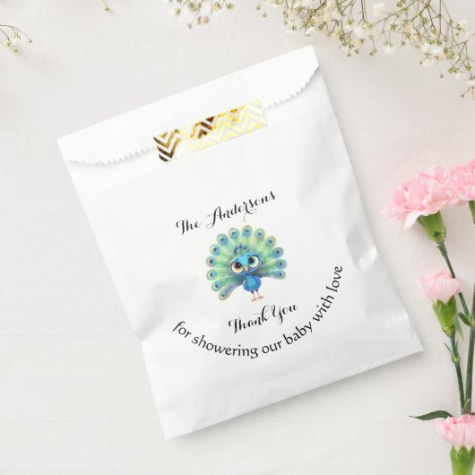 Blue Peacock Baby Dusche Fevor Bag Geschenktütchen (Versiegelt)