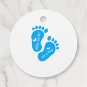 Blue Peacock Baby Dusche Gefallen Tag Geschenkanhänger (Rückseite)