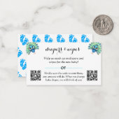 Blue Peacock Baby Dusche Windelwaschkarte Mitteilungskarte (Vorderseite/Rückseite Beispiel)