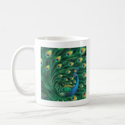 Blue Peacock Bird Kaffeetasse (Links)