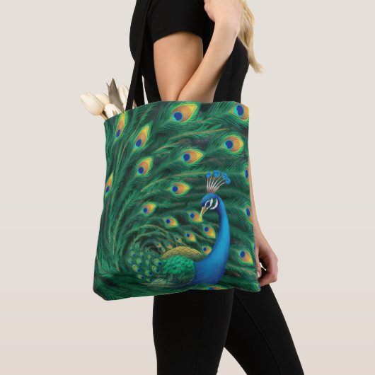 Blue Peacock Bird Tasche (Von Nahem)