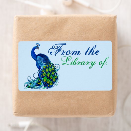 Blue Peacock Book Labels (Insitu)