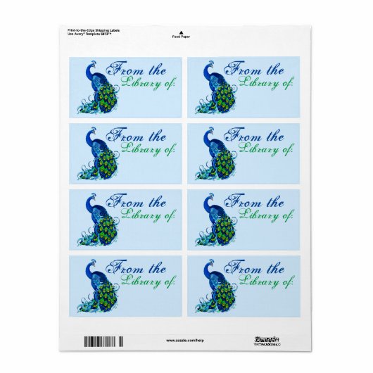 Blue Peacock Book Labels (Vorne)