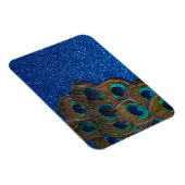 Blue Peacock Bouquet Glitterie Stillleben Magnet (Rechte Seite)