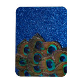 Blue Peacock Bouquet Glitterie Stillleben Magnet (Vertikal)